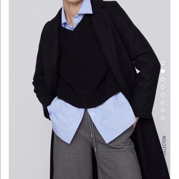 Zara Black Lapel Coat - Picture 3 of 8